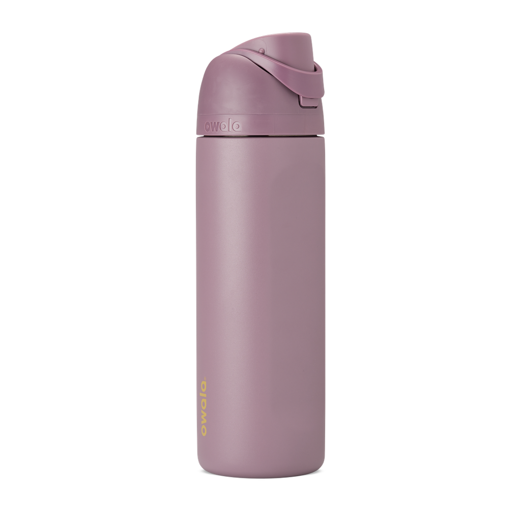 FreeSip 24oz in Spring Revival, dusty mauve-purple insulated bottle with matching flip cap and carry loop