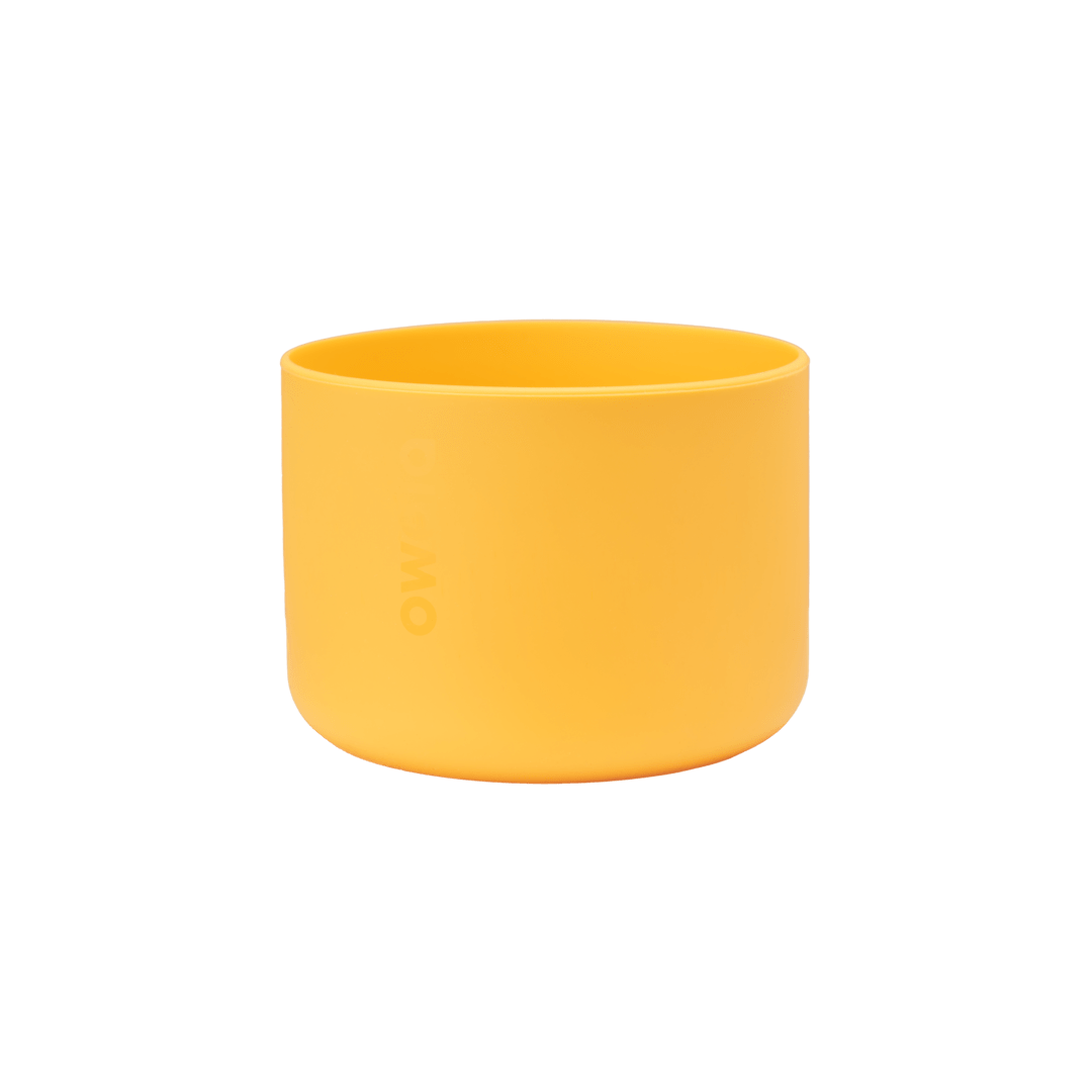 Bottle Boot 40oz in bright yellow silicone; wide cylindrical form