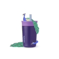 Kids' Tumbler 12oz Peacock Paradise, deep purple tumbler with lavender lid; peacock figurine on straw