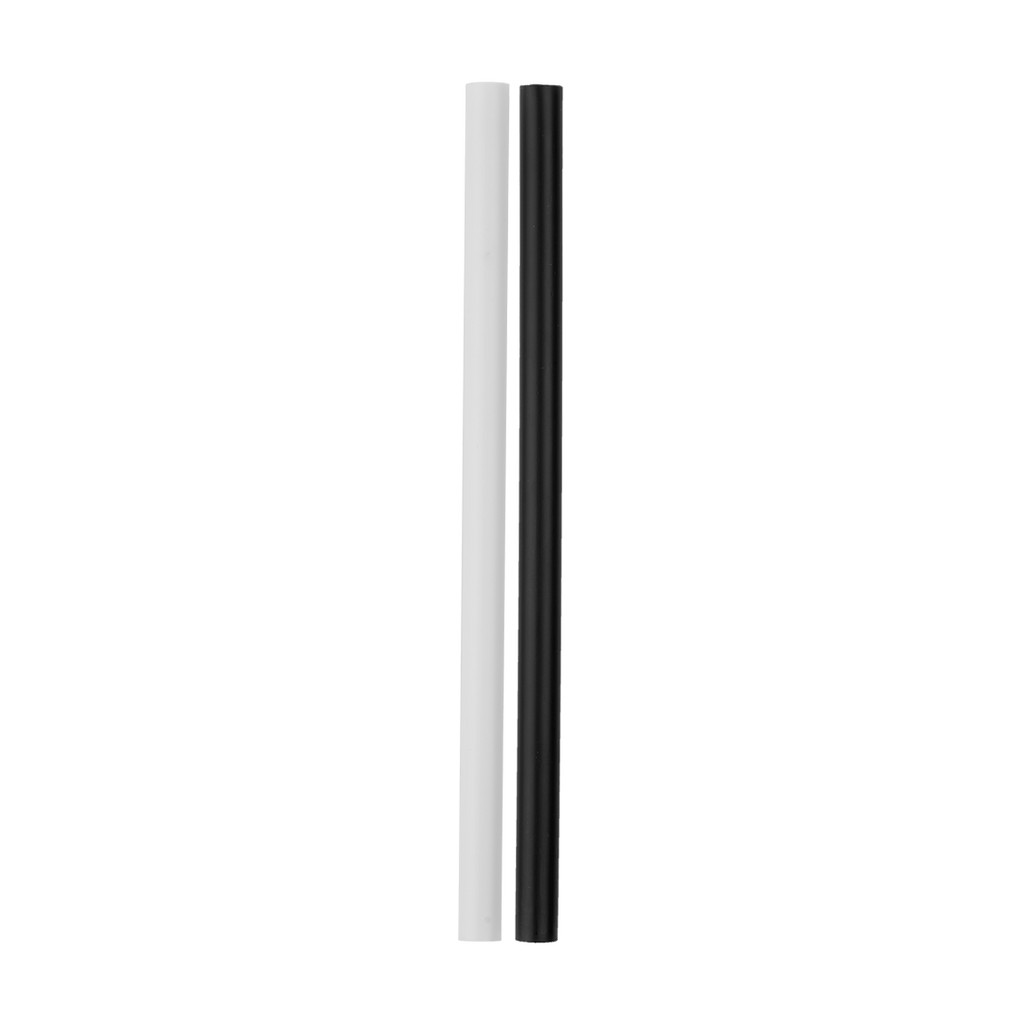 Owala Replacement Straws group shot showing two straws side by side, one solid white and one solid black