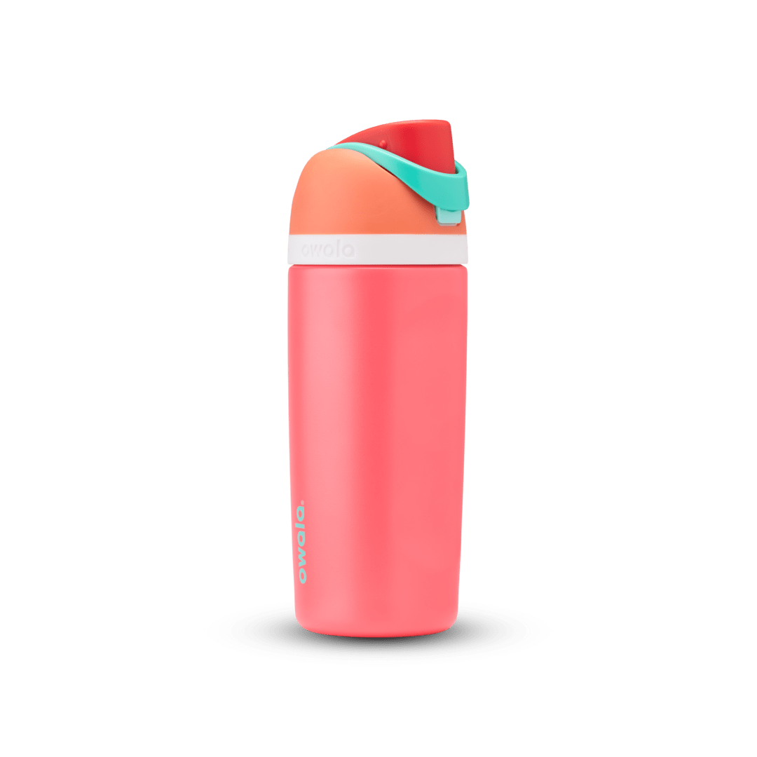 Owala Kids' FreeSip bottle in coral pink