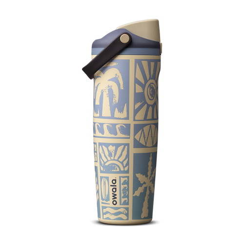 Owala Birthday Bash Vintage Surf 30oz FreeSip Sway bottle in dusty blue