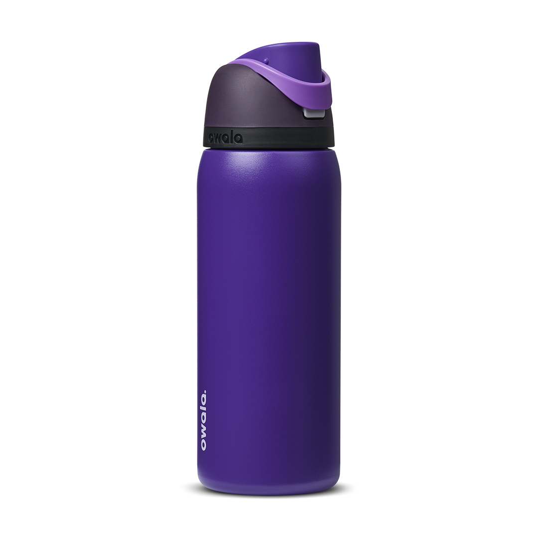 FreeSip 32oz in Twilight Zone, deep violet purple body with dark purple flip cap and light purple carry loop