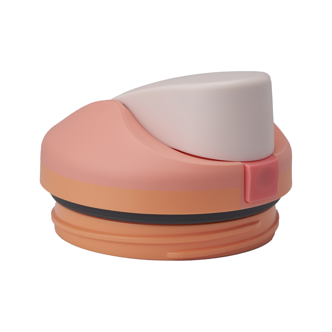 FreeSip Tumbler 40oz replacement lid in Sparkling Sherbet, coral peach to orange gradient dome-shaped lid with blush pink flip cap and side button