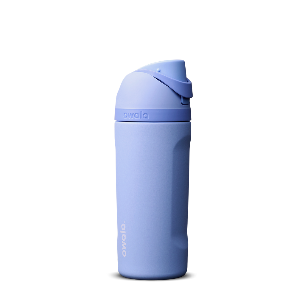 Kids FreeSip 16oz in Out of the Blue, soft periwinkle blue insulated bottle with matching blue flip cap and blue carry loop