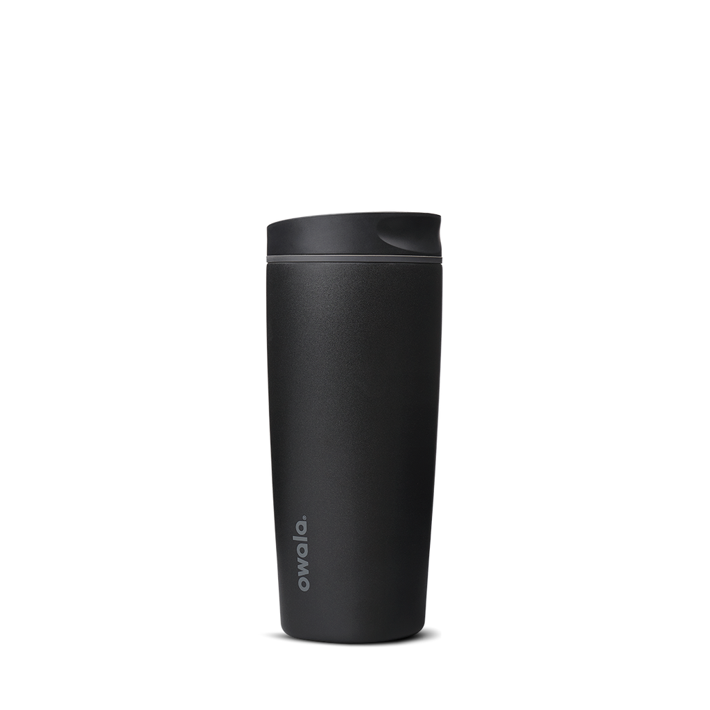 SmoothSip Slider 20oz in Very, Very Dark, matte black body with dark charcoal slider lid