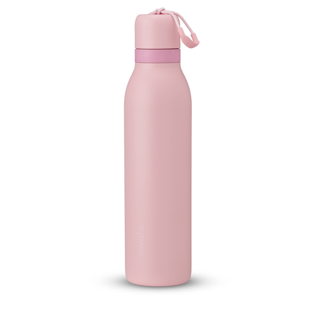 FreeSip Twist 18oz, soft pink bottle with twist cap and carry loop