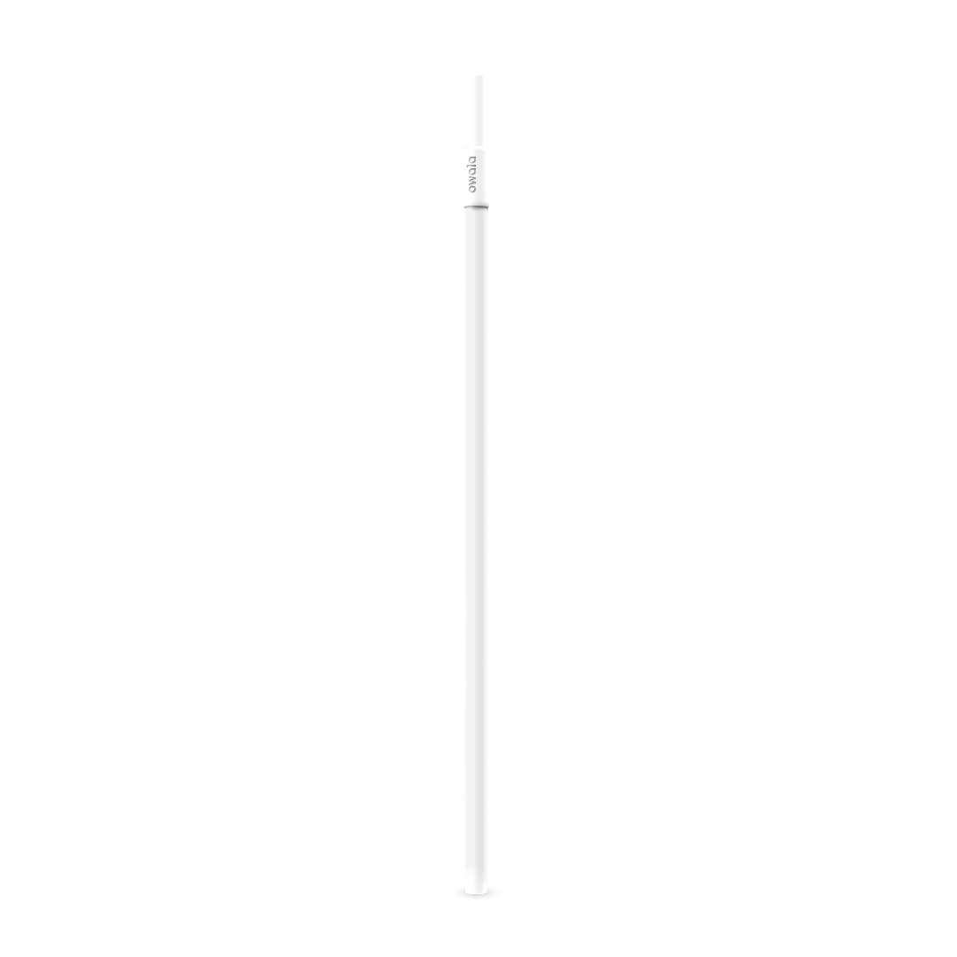 Owala Replacement 40oz Tumbler Straw in Shy Marshmallow; single long solid white straw with white collar bearing the Owala logo