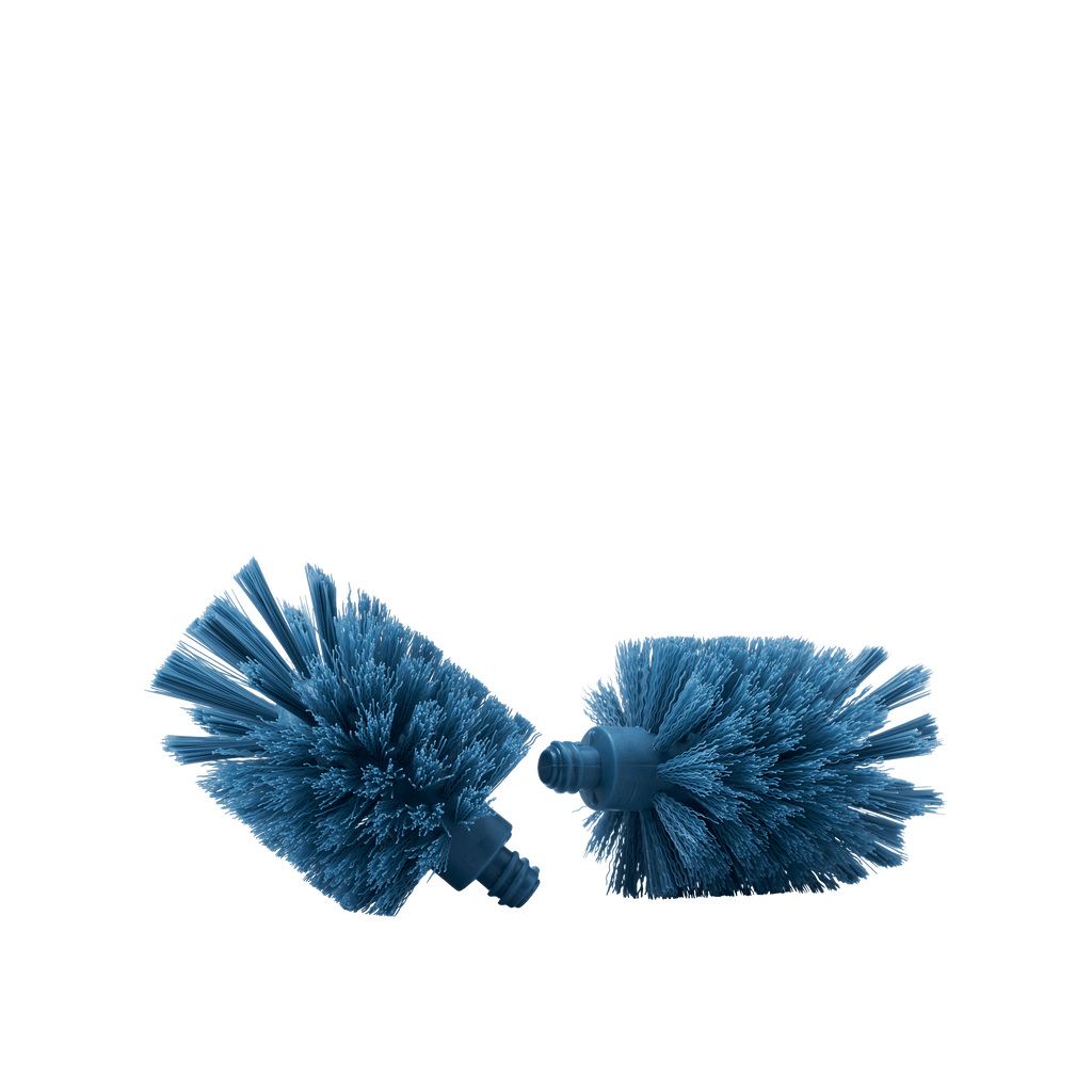 2-in-1 Bottle Brush replacement brush heads, medium blue; pair of two scrub heads