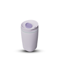 SmoothSip Slider 12oz in Open Air, a compact pale lavender-gray insulated tumbler with slider button slide lid