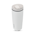 SmoothSip Slider 20oz in Shy Marshmallow, white body with off-white lid, white slider button, dark gray accent ring, and gray Owala logo