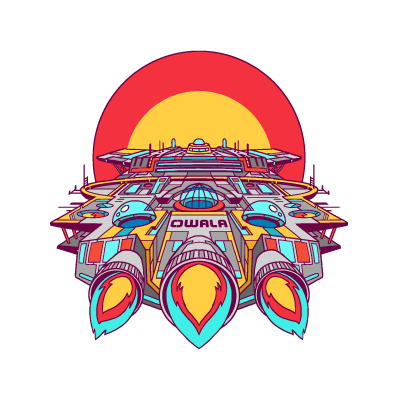 Spaced Out sticker illustration
