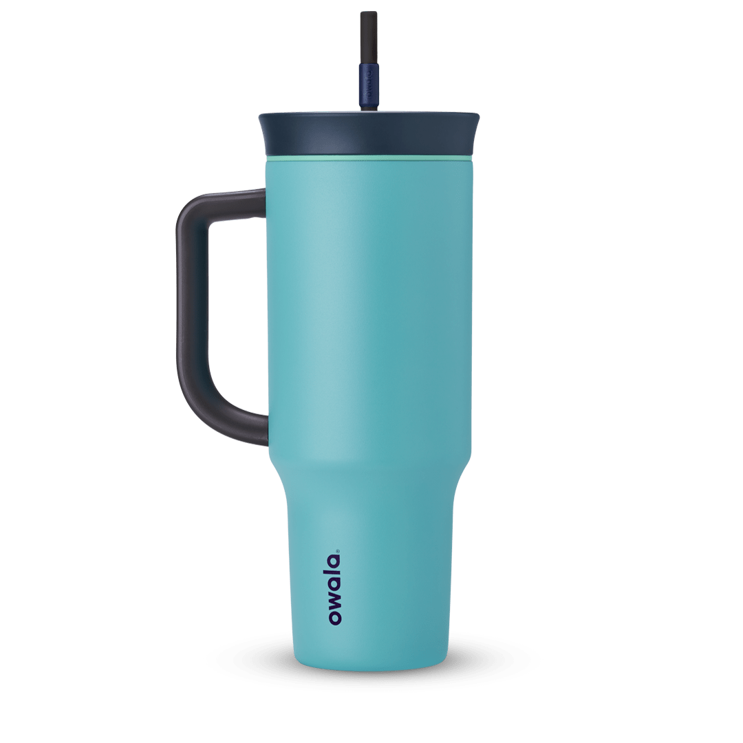 40oz Tumbler in bright aqua teal (Splash Zone)